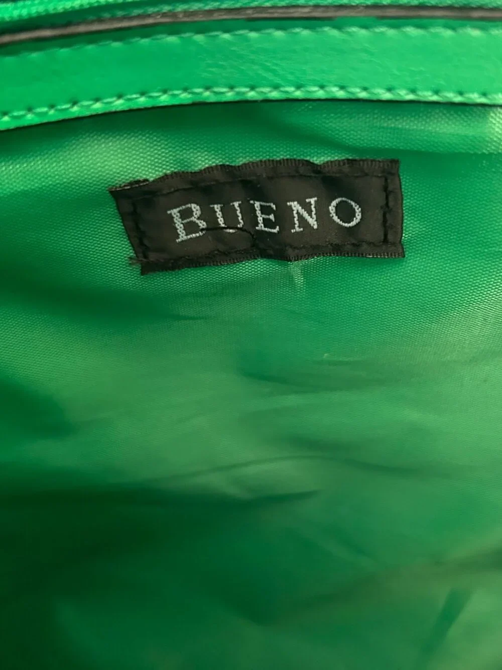 Bueno Geometric Tote Bag Black & White Print w/Green Trim Large Work Laptop Bag